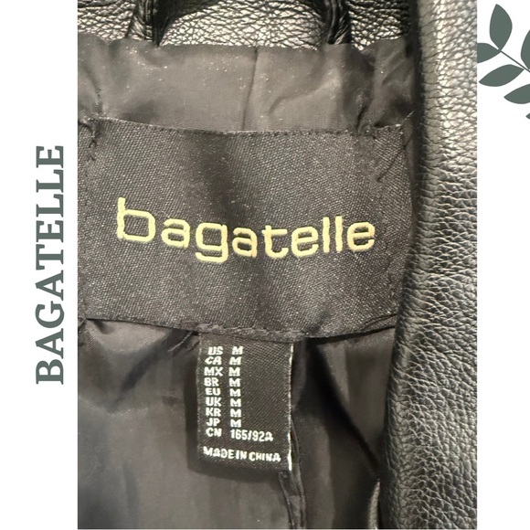 Bagatelle Women’s Faux Leather Moto Jacket Black w Silver Hardware – Size Medium - Picture 7 of 7